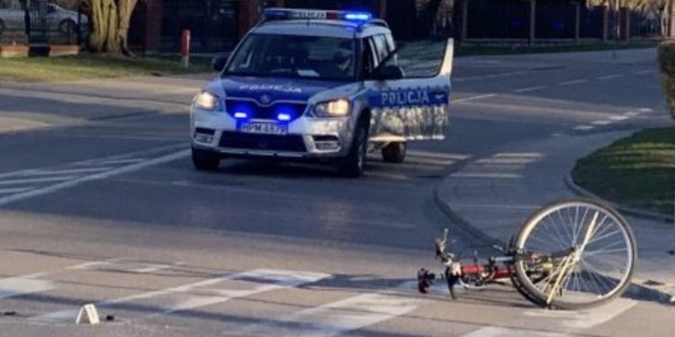 Potrącenie rowerzystki