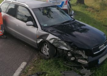 Brawurowa jazda zakończona na drzewie.