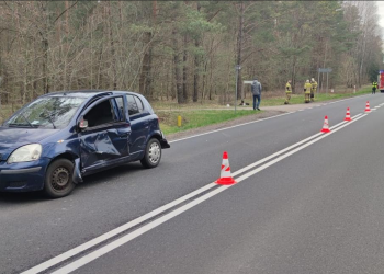 Wypadek motocykla i samochodu osobowego