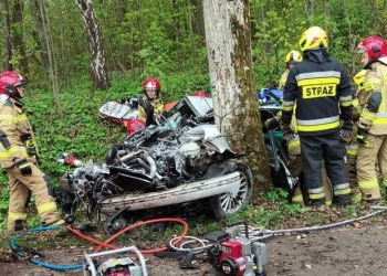 BMW wbiło się w drzewo. Nie żyje 22-letnia pasażerka.