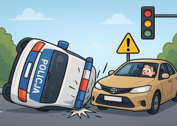 Radiowóz zderzył się z toyotą na skrzyżowaniu