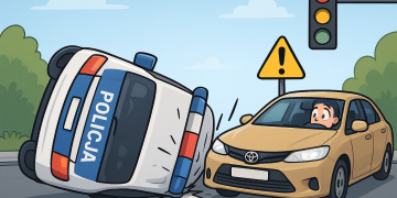 Radiowóz zderzył się z toyotą na skrzyżowaniu