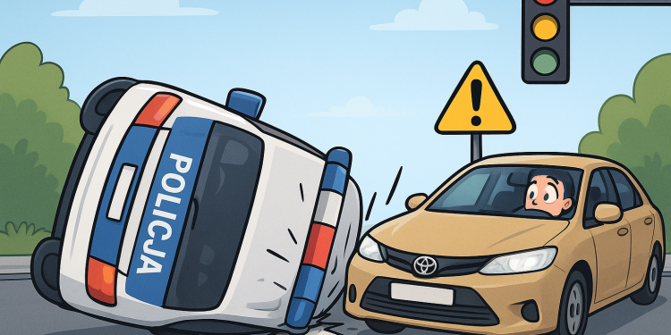 Radiowóz zderzył się z toyotą na skrzyżowaniu