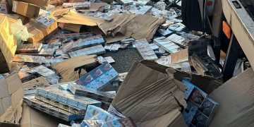 Przewrócona ciężarówka z bydłem i przemycane papierosy.