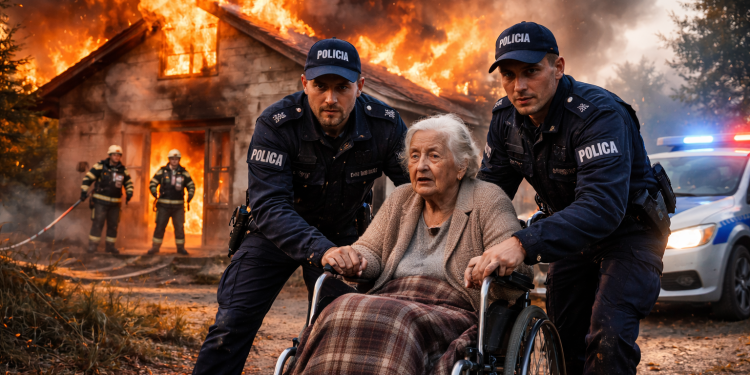 Policjanci wbiegli w ogień i uratowali 96-letnią seniorkę