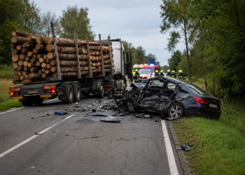 Kierowca nie miał żadnych szans po zderzeniu z ciężarówką