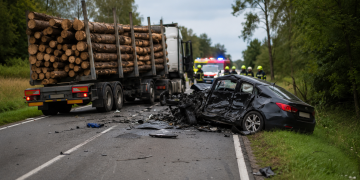Kierowca nie miał żadnych szans po zderzeniu z ciężarówką